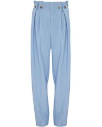 Victoria Beckham - Gathered-waist Tapered Trousers - Lyst