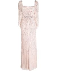 Jenny Packham - Brightstar Floral-appliqué Fitted Dress - Lyst