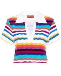 Missoni - Zigzag Terry Cropped Polo Shirt - Lyst