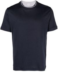 Eleventy - T-shirt en coton à col rond - Lyst