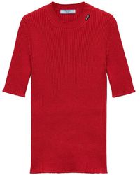 Prada - Ribbed-Knit Wool Sweater - Lyst