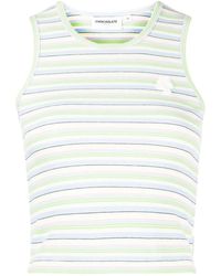 Chocoolate - Top sin mangas a rayas con parche del logo - Lyst