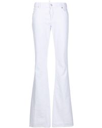 DSquared² - Jeans bianchi svasati con applicazione logo - Lyst