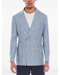Brunello Cucinelli - Pinstripe Double-Breasted Blazer - Lyst