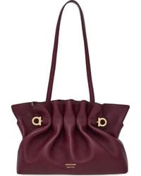 Ferragamo - Small Soft Gancini-Pin Shoulder Bag - Lyst