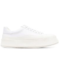 Jil Sander - Recycled Canvas Platform Low Top Sneakers - Lyst