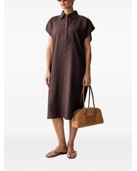 Benetton - Button-Up Shirt-Style Midi Dress - Lyst