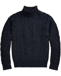 RRL - Cable-Knit Mock-Neck Jumper - Lyst