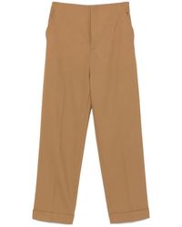 Alberta Ferretti - Straight-Leg Tailored Pants With Mid-Rise Waist - Lyst