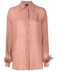 Pinko - Blouse With Feathers - Lyst