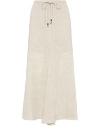 Brunello Cucinelli - Linen Maxi Skirt - Lyst