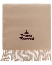 Vivienne Westwood - Logo-Embroidered Fringed Scarf - Lyst