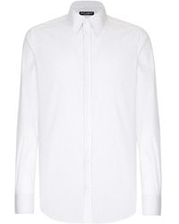 Dolce & Gabbana - Gestreiftes Hemd Aus Popeline - Lyst