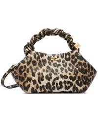 Ganni - Small Bou Leopard-Print Twisted-Handle Crossbody Bag - Lyst