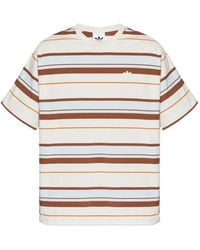 adidas - Striped Logo-Patch T-Shirt - Lyst