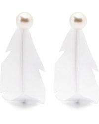 Marni - Fabric-Feather Earrings - Lyst