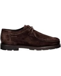 GANT - Suede Apron-Toe Lace-Up Shoes - Lyst
