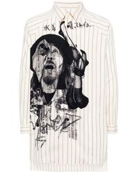 Yohji Yamamoto - Portrait-Print Striped Shirt - Lyst