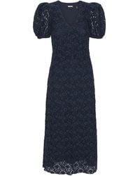 ROTATE BIRGER CHRISTENSEN - Puff-Sleeve Lace Midi Dress - Lyst