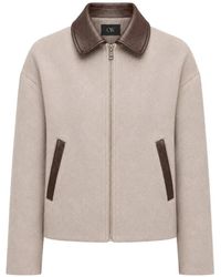 OW Collection - Oda Faux-Leather-Trim Jacket - Lyst