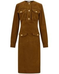 Ferragamo - Washed Gabardine Midi Dress - Lyst