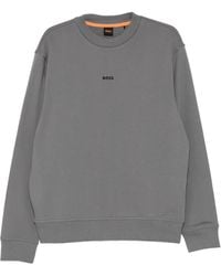 BOSS - Logo Crew Neck Sweatshirt - Lyst