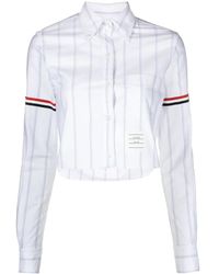 Thom Browne - Camicia Crop A Righe - Lyst