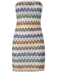 Missoni - Bustier Mini Dress With Lace Motif - Lyst