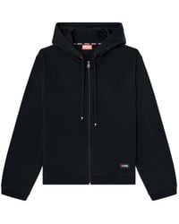 DIESEL - Logo-Detail Zip-Up Cotton Hoodie - Lyst