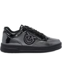 Pinko - Logo-Detail Patent-Leather Sneakers - Lyst