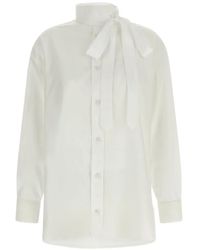 KENZO - Camisa Bordada Con Cuello Lavallière - Lyst