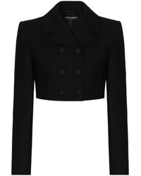 Dolce & Gabbana - Short Double-Breasted Twill Jacket - Lyst