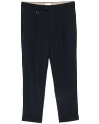 Paolo Pecora - Pleated Turn-Up Trousers - Lyst