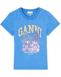 Ganni - Baby Fit T-Shirt With Mushroom Teddy - Lyst