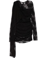 ANDAMANE - Xenia Lace Draped Mini Dress - Lyst
