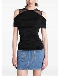 Marine Serre - Ruched Cold-Shoulder Top - Lyst