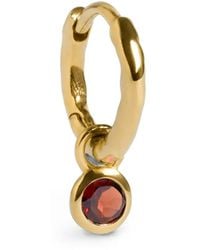 Monica Vinader - Gemstone-Pendant Hoop Earrings - Lyst