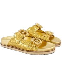 Inuovo - Sequin-Embellished Buckle Flat Sandals - Lyst