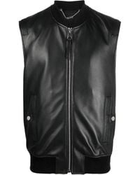 Billionaire - Embroidered Leather Vest - Lyst