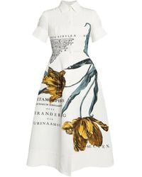 Erdem - Cotton-Blend Printed Midi Shirt Dress - Lyst