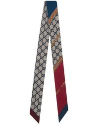 Gucci - Heritage-print Silk Neck Bow - Lyst
