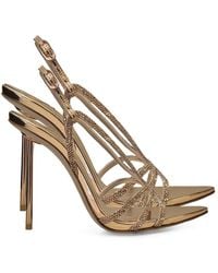 Le Silla - Euginie Crystal-Embellished Pointed-Toe Sandals - Lyst