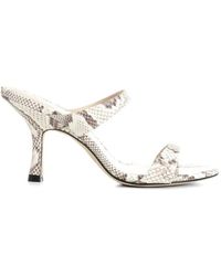 Stuart Weitzman - Nudist Slide Snakeskin-Effect Sandals - Lyst