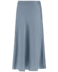 Herno - Satin-Finish Logo-Plaque Midi Skirt - Lyst