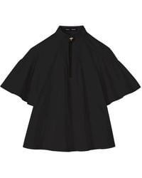 Proenza Schouler - Pintuck-Detail Short-Sleeved Blouse - Lyst