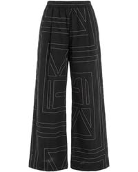MEIMEIJ - Contrast-Stitch Wide-Leg Trousers - Lyst