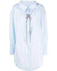 Alexander Wang - Crystal-embellished Striped Cotton Shirt - Lyst