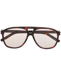 Saint Laurent - Pilot Frame Tortoiseshell Sunglasses - Lyst