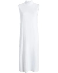 Another Tomorrow - Mock-Neck Cotton Midi Dress - Lyst