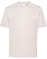Eleventy - T-Shirt mit gestreiften Abschlüssen - Lyst